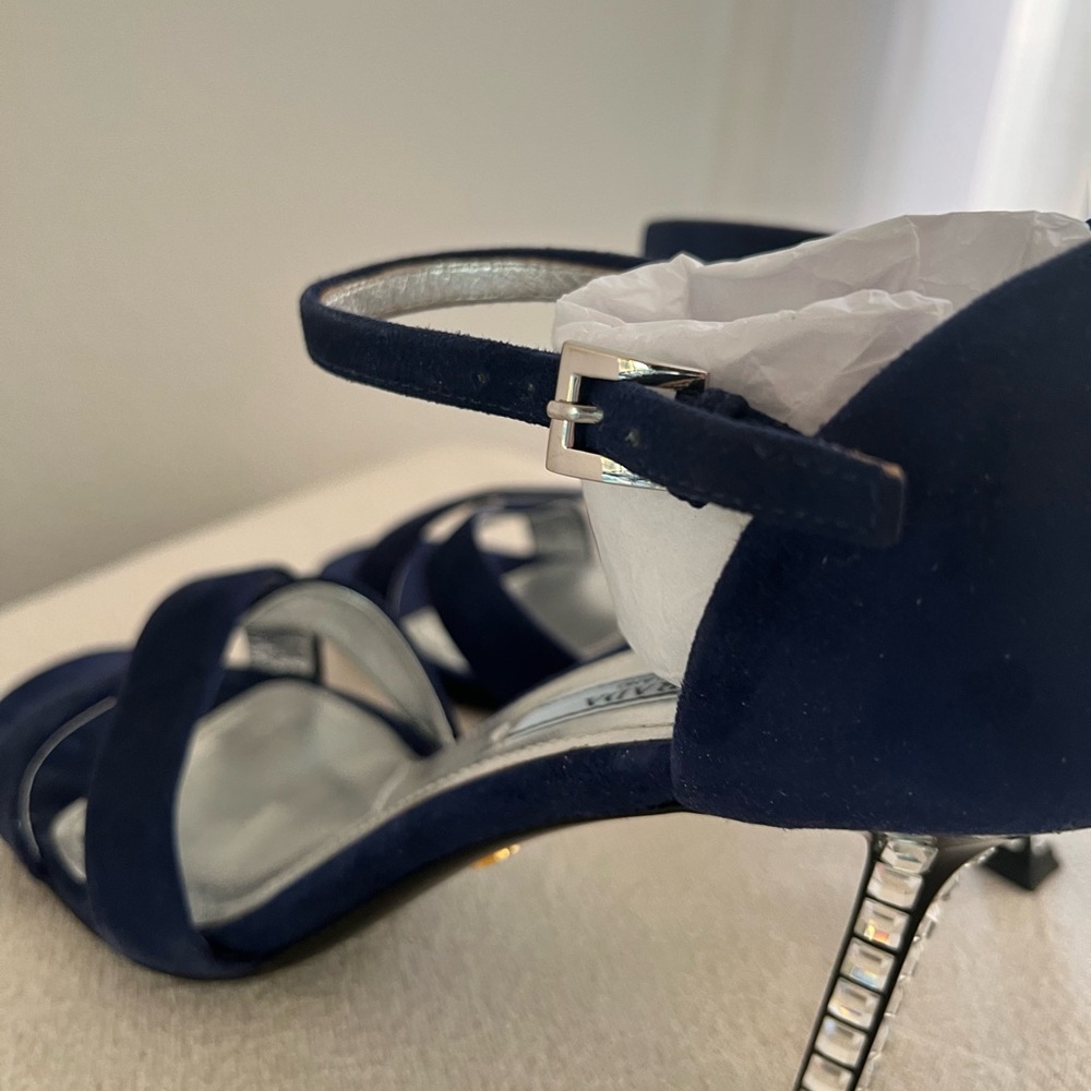Prada Blue suede with crystal heels - Picture 9 of 11